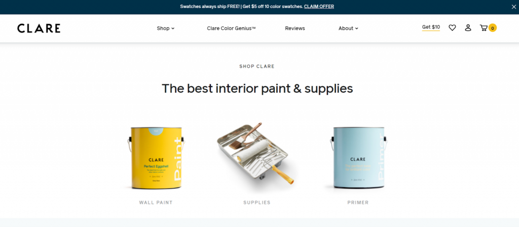 Clare website screenshot