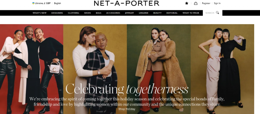 Net-a-Porter website screenshot