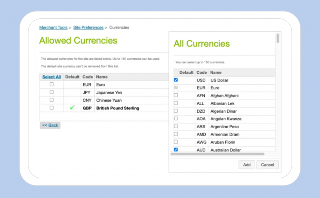 Salesforce B2C Commerce Storefront Localization, Configure Locales